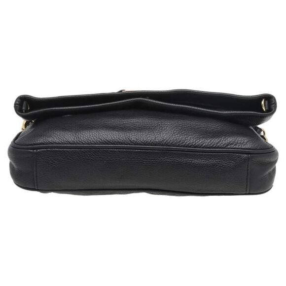 Tory Burch Black Leather Amanda Foldover Black Pebble Leather Crossbody EUC - Picture 6 of 16